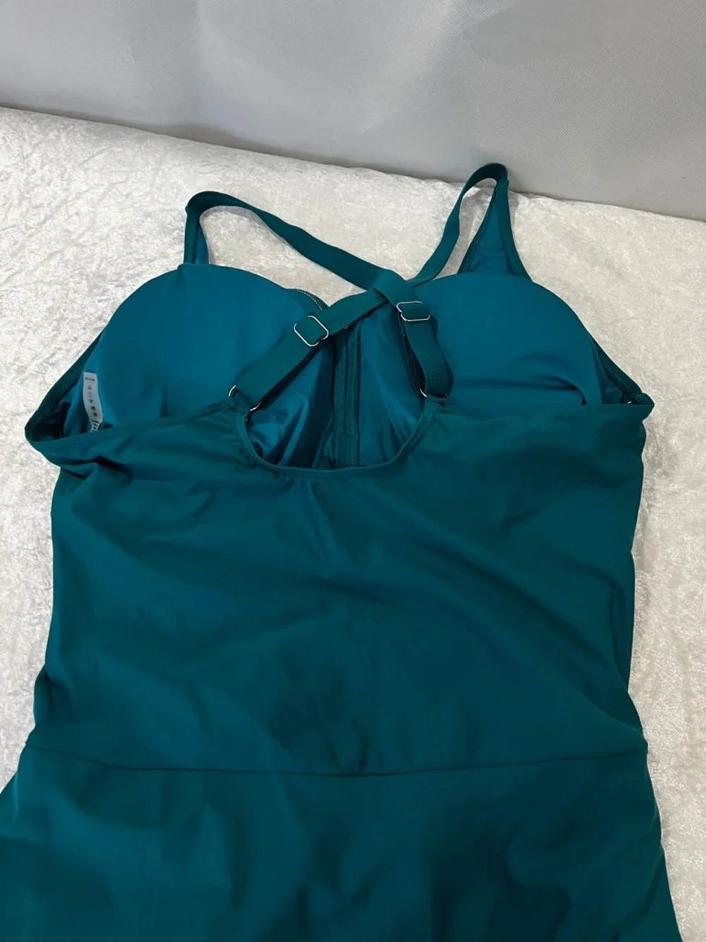 Blooming Jelly Plus Size XL Swim Dress Swimsuit One Piece Tummy Control Teal